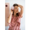 Kojící tričko s volánky Milky Waves herbal rose krátký rukáv (Velikost L)