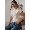 Kojící tričko s volánky Milky Waves smetanově bílé krátký rukáv (Velikost L)