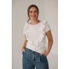 Kojící tričko s volánky Milky Waves smetanově bílé krátký rukáv (Velikost L)