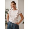 Kojící tričko s volánky Milky Waves smetanově bílé krátký rukáv (Velikost L)