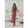 MAXI těhotenské a kojící šaty Loop rose brown (Velikost L)