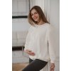 Oversize těhotenská a kojící mikina Milk It Easy krémově bílá s ženským vzorem (Rozmiar L)
