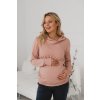 Těhotenská a kojící mikina Milk Please pudrově růžová (Velikost XS)