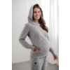Těhotenská a kojící mikina Milk Please světle šedá (Velikost L)