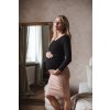 Těhotenská sukně z žebrovaného úpletu Tummy béžová (Velikost L)