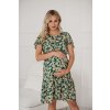 Těhotenské a kojící šaty zelené květinové