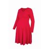 Těhotenské a kojící šaty Mama karmínově červené dlouhý rukáv (Velikost L)