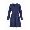 Těhotenské a kojící šaty Mama tmavě modré dlouhý rukáv (Velikost L)