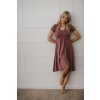 Těhotenské a kojící šaty Mommy Chic rose brown (Velikost L)