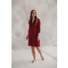 Těhotenské a kojící šaty s uvazováním Loop bordó 7/8 rukáv (Velikost L)