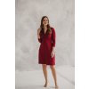 Těhotenské a kojící šaty s uvazováním Loop bordó 7/8 rukáv (Velikost L)