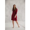 Těhotenské a kojící šaty s uvazováním Loop bordó 7/8 rukáv (Velikost L)