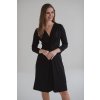 Těhotenské a kojící šaty s uvazováním Loop černé 7/8 rukáv (Velikost XS)