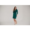 Těhotenské a kojící šaty s uvazováním Loop láhvově zelené 7/8 rukáv (Velikost L)