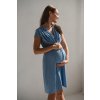 Těhotenské a kojící šaty s uvazováním Loop světle modré krátký rukáv (Velikost L)