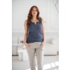 Těhotenské a kojící tílko z žebrovaného úpletu Tummy jeans blue (Rozmiar L)