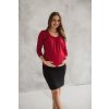 Těhotenské a kojící tričko Kangaroo červené 7/8 rukáv (Velikost L)