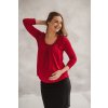 Těhotenské a kojící tričko Kangaroo červené 7/8 rukáv (Velikost L)