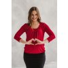 Těhotenské a kojící tričko Kangaroo červené 7/8 rukáv (Velikost L)
