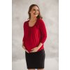 Těhotenské a kojící tričko Kangaroo červené 7/8 rukáv (Velikost L)