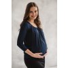 Těhotenské a kojící tričko Kangaroo tmavě modré 7/8 rukáv (Velikost L)