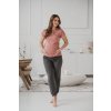 Těhotenské tričko Belly herbal rose s krátkým rukávem (Velikost L)
