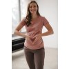 Těhotenské tričko Belly herbal rose s krátkým rukávem (Velikost L)