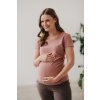 Těhotenské tričko Belly herbal rose s krátkým rukávem (Velikost L)