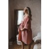 Vaflový, těhotenský župan herbal rose bavlněný (Velikost L)