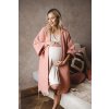 Vaflový, těhotenský župan herbal rose bavlněný (Velikost L)