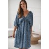 Těhotenské a kojící šaty Milk Sun modré s květinami (Rozměr L)