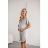 Bambusová těhotenská a kojící noční košile Moon - světle šedá