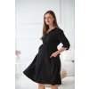 Košilové těhotenské a kojicí šaty s nastavitelnými rukávy černé