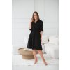 Košilové těhotenské a kojicí šaty s nastavitelnými rukávy černé