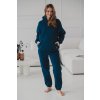 Bavlněné, zateplené těhotenské tepláky Motherhood modré Poseidon