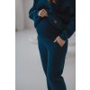 Bavlněné, zateplené těhotenské tepláky Motherhood modré Poseidon