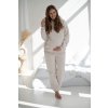 Bavlněné, zateplené těhotenské tepláky Motherhood latté melange
