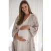 Bambusová těhotenská a kojicí noční košile Moon - smetanově bílá