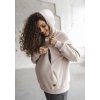 oversize těhotenská a kojicí mikina světle béžová zateplená