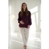 Oversize těhotenská a kojicí mikina Milk It Easy - tmavě vínová, bavlněná