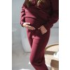 Bavlněné, zateplené těhotenské tepláky Motherhood burgundy