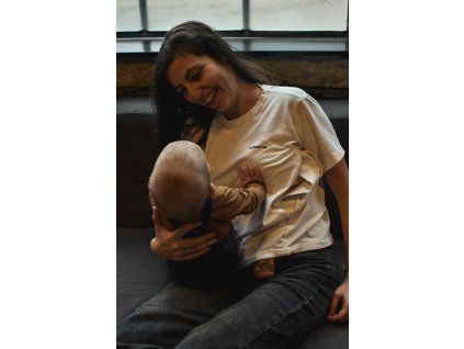 Bílé kojící bavlněné triko