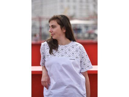 Milk bílé kojící bavlněné triko