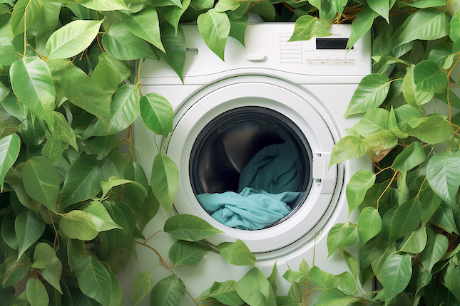 milkie_ekologicke_prani_prirodni_drogerie_washing-machine-with-green-leaves-it-eco-cleaning-eco-friendly-washing-concept-environmentally-friendly-bio-natural-home-cleaning-plants-near-modern-washing-machine-spring-cleaning-theme