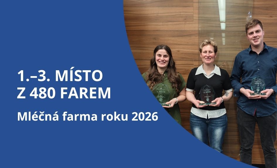Tři nejlepší mléčné farmy roku 2026 v kategorii Holštýn jsou našimi dlouhodobými partnery