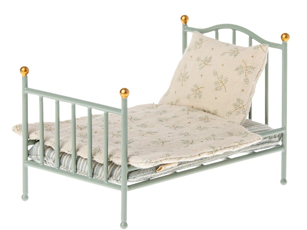 Kovová vintage postýlka Maileg - Mint