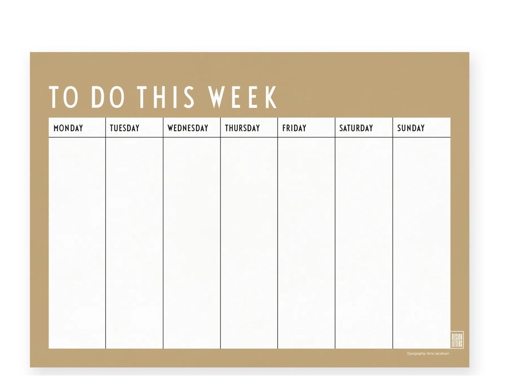 Týdenní plánovací kalendář To Do This Week Beige
