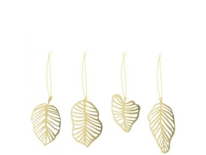 Sada zlatých ozdob Leaf Brass - 4 ks