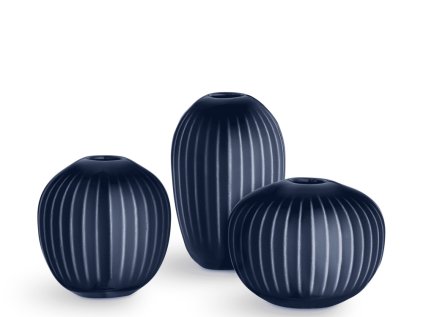 Vázy Hammershøi Indigo set 3ks