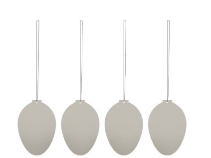 Sada kovových ozdob Egg Sand - 4 ks